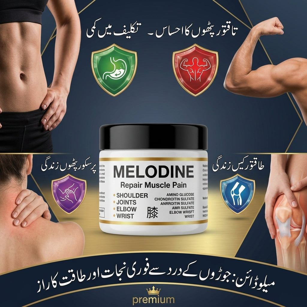 MELODINE Japanese Soothing Massage Gel – Muscle & Joint Pain Relief Cream For Shoulder, Neck, Back & Knee – Fast-Absorbing Herbal Formula (100g)